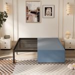 ALDRICH King Size Platform Bed Frame with Fabric Cover 16 Inch,Heavy Duty Metal Bed Frame King, No Box Spring Needed, Support Up to 3000 lbs, Easy Assembly, Noise Free, Dark Grey