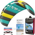 HQ Symphony Beach III 1.8 Aqua Steering Mat for Children and Adults, 60 x 180 cm, Includes 80 kp Blendline Cords, 2 x 25 m on Winder with Loops, Kites from 12 Years