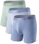 Separatec Dual Pouch Underwear for Men Moisture Wicking Breathable and Soft Men's Underwear Boxer Briefs with Fly 3 or 6 Pack(XL, Heather Gray - Light Blue/Moonlight Blue/Sage Green)