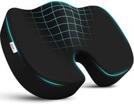Asmofit Coccyx Cushion for Tailbone, Sciatica, Hip Support | Orthopedic Non-Slip Polyurethane Foam Seat for Long Sitting Office Chair, Home & Wheelchair, Car Driving Seat - (Black)
