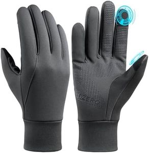OZERO Winter Touchscreen Gloves for Men: Warm Running Gloves Windproof Water Resistant - Lightweight Thermal Glove for Hiking Cycling Driving Grey(Small)