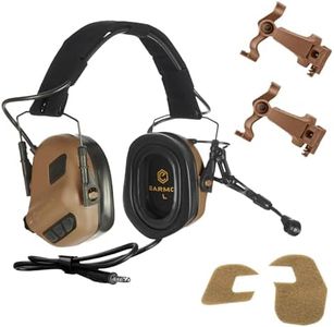EARMOR M32X PLUS Military Headset Electronic Earmuffs for Shooting with MIC, Nato TP120 & U-174 Connector and ARC Rail Helmet Adapters, Ear Muffs for Noise Reduction with 5X Sound Amplification