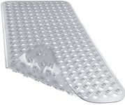 Yimobra Original Bathtub Mat Non Slip, Bath Mats for Tub, Shower Mat with Drain Holes Suction Cups, Machine Washable, BPA, Latex, Phthalate Free, 88 x 40 cm, Clear Gray