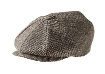 Peaky Blinders 'Newsboy' Style Flat Cap -Tweed Wool (Medium (57 cm), Brown Bird's Eye Tweed)