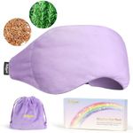 BeHoomi Sleep Mask, Weighted Eye Mask for Sleeping Microwave Warm Eye Compress, Natural Rosemary & Flaxseeds Moist Heated Eye Mask (Light Purple)