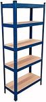 Zanbeel Warehouse 5 Tier Racking Shelf Heavy Duty Steel Garage Shelving Unit Garden Shed Shelving (Blue, 150x70x30cm)