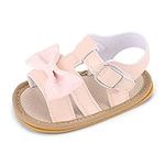 MASOCIO Baby Sandals Girl Open Toe Infant Toddler Girls Summer 9 First Walking Shoes Size 3 UK Child 6-12 Months Pink 2