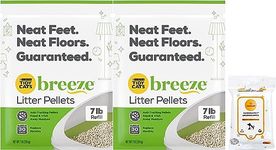 (2 Pack) Tidy Cats Breeze Litter Pellets, 7 lb Refill with Aurora Pet Wipes