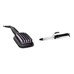 Philips BHH880/10 Heated Straightening Brush with Technology (Black) & Philips BHB862 Hair Curler 40 Watts, Black/White