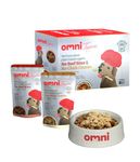 Omni Wet Dog Food Toppers - Vet-Formulated Pouches to Use as Dog Treats or a Food Topper on Dry Food, Meat Like Chunks in Gravy, 4 Months Plus - x4 No Beef Bites x4 No Chick Chunks