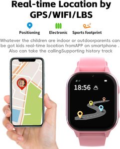 AXYWINBO Kids 4G Smartwatch – Pink GPS Tracker Watch