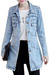 sandbank Women's Cute Slim Fit Lightweight Jean Denim Cotton Jacket Coat Outwear Light Blue 5XL