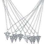 Lux Accessories Silvertone BFF Best Friends Forever Pizza Pie Slice Necklace 8PC