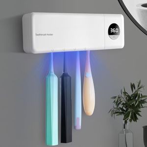 Littte Quokka U-V-C Toothbrush Sanitiz-er and Holder, Toothbrush Cleaner Sanitiz-er, Wall Mounted Toothbrush Holders for Bathroom