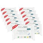 Eco by Naty Flushable Baby Wipes - Compostable and Plant-Based Wipes, Chemical-Free and Hypoallergenic Baby Wipes Safe for Baby Sensitive Skin (504 Count - 12 packs of 42)