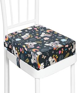 Toddler Booster Seat for Dining Table, Washable Thick Strong Support Portable Booster Chair for Toddlers Eating, Easy Cleaning Booster Seat Cushion Detachable with Fix Straps (Larger, 14.2*12.6*3.6in)