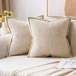 MIULEE Beige Corduroy Pillow Covers