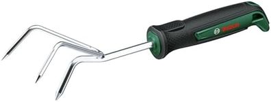 Bosch Garden Hand Tool Garden Grubber (Hand Cultivator, for Loosening and Aerating Soil in Beds, Robust, Stainless Steel, Soft Grip Handle, Ergnonomic Design)