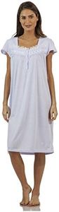 Casual Nights Women's Polka Dot Lace Short Sleeve Nightgown - Light Purple - X-Large