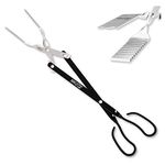 BBQCroc 3 in 1 Barbecue Tool 21-inch - Extra Light and Long Tongs, Spatula and Grill Scraper (Black)