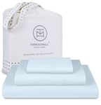 Threadmill Luxury 800 Thread Count 100% Cotton Sheets - Sateen Weave Twin XL Bed-Sheets, Better Than Egyptian Cotton,3 Pc Solid Soft Bedding Set (Light Blue), Fits 15" Deep Pocket