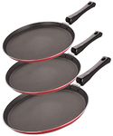 Nirlon Non-Stick PFOA Free 3 Piece Gas Compatible Kitchen Cooking Essential Item Set with Supreme Quality