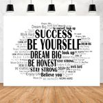 Yieldeer Inspirational Motivational Quotes Backdrop Positive Wall Art Background Dream Believe Banner Tapestry Wall Hanging Decor for Room Success Themed Party Decoration (80" x 60",White)