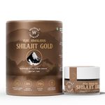 Wellbeing Nutrition Pure Himalayan Shilajit Gold Resin for Strength, Stamina, Performance, Stress Relief and Vitality | Ashwagandha, Safed Museli & Swarna Bhasma (24K Gold Leaf) | Lab Tested - 20g