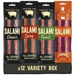 SERIOUS PIG - Salami Pub Snacks Variety Pack, Keto, High Protein, Free-Range British Pork, Salami, 30 g (Pack of 12)