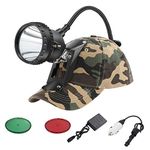 Waterproof Cree LED Hunting/Fishing/Hiking/Camping/Mining Headlamp-Equipped Rechargeable Battery,Gift Box Packing Including Red&Green Len Filter/Home Charger/Car Charger/Instruction Manual/Bracket Cap