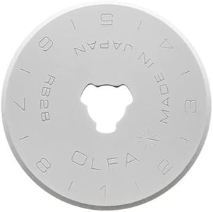 OLFA 28mm Rotary Cutter Replacement Blades, 10 Blades (RB28-10) - Tungsten Steel Blade for Quilting, Sewing, and Crafts Fits Most 28mm Rotary Cutters