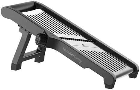 MuellerLiving Mandoline Slicer for Kitchen, Stainless Steel, Slice or Julienne, Vegetable Chopper, Fruit Slicer