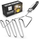 Potato Masher Stainless Steel - Premium Masher Hand Tool and Potato Smasher Metal Wire Utensil for Best Mash for Bean, Avocado, Egg, Mini Mashed Potatoe, Banana & Other Food by Zulay Kitchen