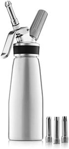 Aluminum Whipped Cream Dispenser with 3 Nozzles, Brush & Recipe Guide