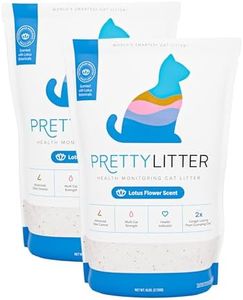 PrettyLitter Health Monitoring Cat Litter, Scented Lotus Flower, Non-Clumping Crystal Litter, 6 lbs (Pack of 2)