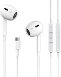 KIXWAY Type C Earphones Compatible with iPhone 15/16/17 Series, Wired Earbuds with Mic & Volume Control, HiFi Stereo Sound, Type C Headphones for iPhone USB-C Models