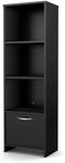 South Shore Step 1-Shelf Bookcase, Pure Black