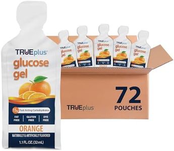TRUEplus Glucose Gel Pouch, Orange Flavor, 15g Fast-Acting Carbohydrates, Fat Free, Gluten Free, Quick Support for Low Blood Sugar and Energy, 72 Pack
