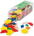 edxeducation Plastic Pattern Blocks - Set of 250 - Early Geometry Skills - Math Manipulative for Shape Recognition, Symmetry, Patterning and Fractions - Ages 4+