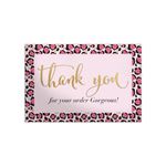 (50) Count of 4x6 Pink Leopard Thank You Insert Cards