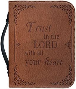 Dajingkj Funda de Biblia con cremallera grande de piel personalizada para mujer, bolsa de Biblia, libro de la iglesia, Confianza, M