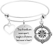 Sister Jewelry Her Graduation Gift Going Away Gift Friendship Bracelet True Friends are Never Apart Maybe in Distance but Never in Heart