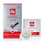 illy Medium Classico ESE Espresso Coffee Paper Pods, Compostable Coffee Pods, 1 Pack of 18 Paper Pods