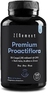 Fermenti Lattici Probiotici per Intestino 30 Ceppi Batterici, Probiotici e Prebiotici Inulina, Lactobacillus Acidophilus, Lactobacillus Gasseri, 80 Miliardi UFC per la Salute della Flora Intestinale