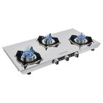 Everflame Marvel 3 Burner Stainless Steel Gas Stove | 6G Forged Brass Burners | 2mm Jointless SS Body | 360° Revolving Brass Nozzle | Ergonomic Metal Knobs | 2 Years Warranty with Doorstep Service