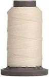 WUTA Round Waxed Thread Special Design for Leather Hand Sewing Leather Thread Wax String Polyester Cord Leather Craft Stitching Bookbind (Cream White, 0.65mm, 76Yards)