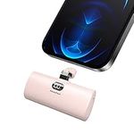 Mcbazel PhotoFast Portable Charger 5000mAh Ultra-Compact Lightning Power Bank with Adjustable Fill Light Battery Pack Compatible with iPhone 14/14 Pro/13/13 Pro/13 Pro Max/12/12 Pro/11 Pro(Pink)