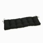 Pillow Perfect Outdoor/Indoor Sunbrella Canvas Tufted Bench/Swing Cushion, 60" x 18", Black