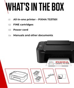 Canon PIXMA TS3750i Wireless Inkjet Printer – Compact All-in-One