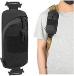 ONE WVW PIN Backpack Shoulder Strap Accessory Pouch, Tactical Molle Bag Multifunctional Military EDC Tool Pockets for Belt, Compact Pouchs for Outdoor Sport Hunting (Black)